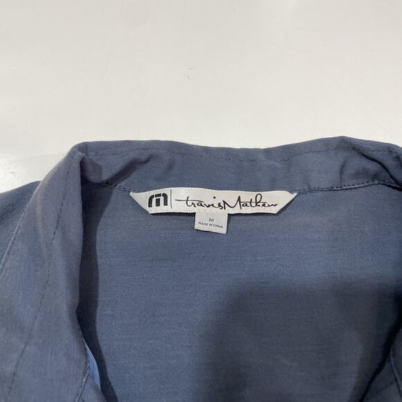 TRAVIS MATHEW Men's Steel Blue Mock Neck Zip/Snap Lightweight Jacket Size M - Picture 6 of 9